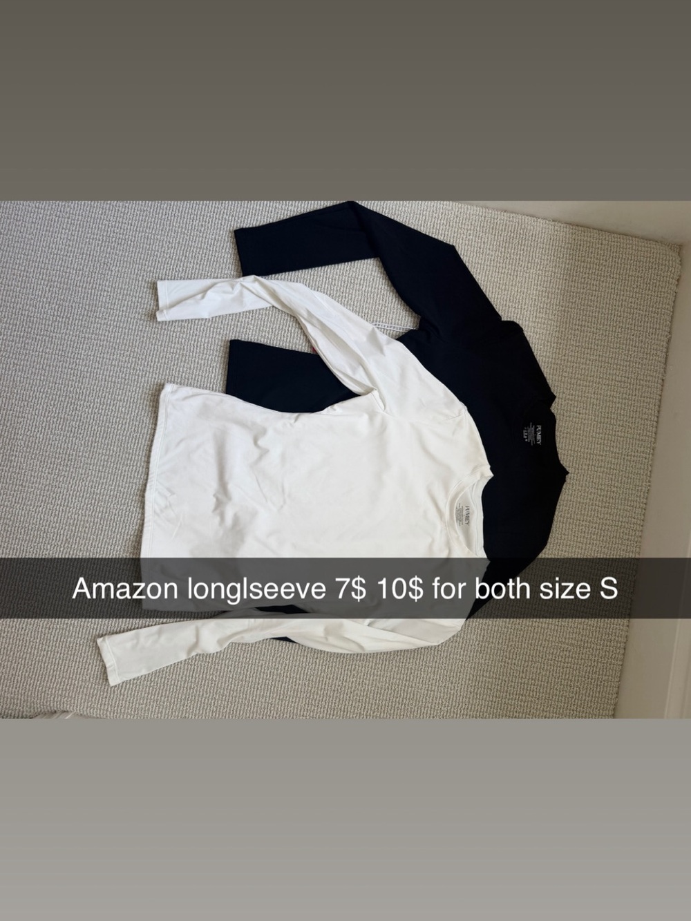 Amazon Women's Long Sleeve Crewneck Top - White and Black